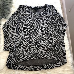 nwt jones new york zebra print soft sweatshirt size 2x